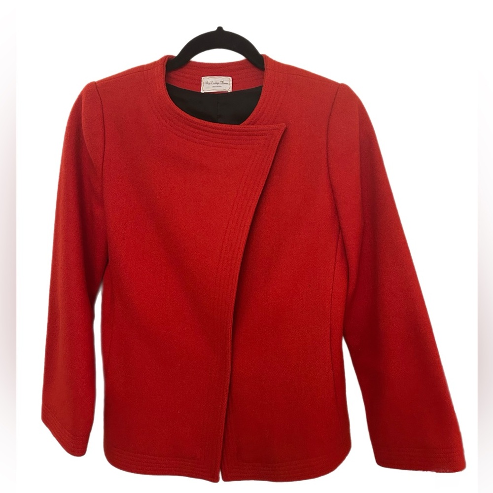 Paddye Mann Pakenham Red Wool Structured Blazer